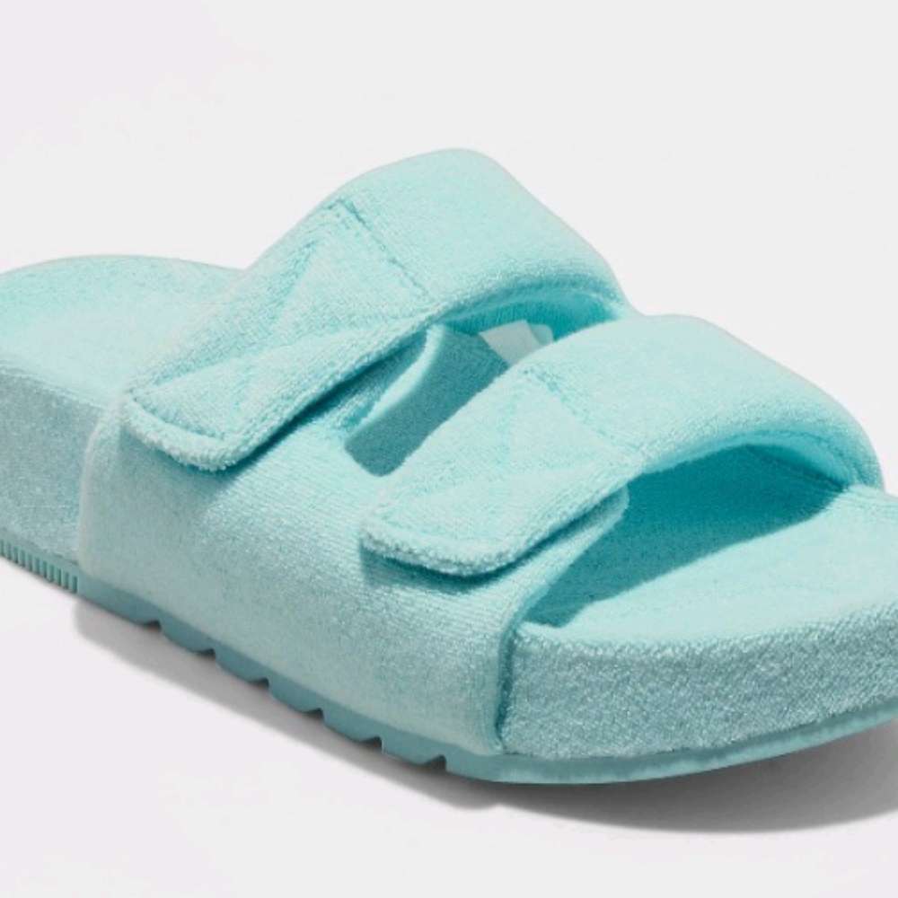 Women's Remi Platform Slide Sandals - A New Day™Turquoise Multiple SIZE.